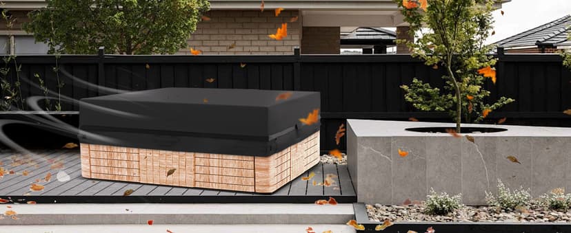 Outdoor Hot Tub Cover, 85×85 Inch Heavy Duty SPA Cover Waterproof, Hot Tub Protector Cover Replacement Weatherproof Protection Cap