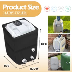 Hot Tub Spa Heater Pump Cover, Heavy Duty Inflatable Hot Tub Pump Cover with Zipper Opening and Transparent PVC Top Window for Multiple Hot Tub Spa Heater Pump on Market(Black, Cover only)