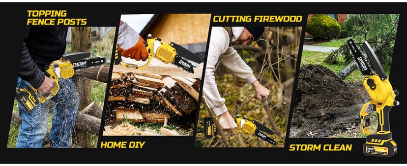 Mini Chainsaw Cordless 6 Inch, 32FT/S Fast Powerful Cutting, Brushless Electric Handheld Chain Saw with 3.0Ah Battery Powered, Auto Oiler, Lightweight, Sharp for Tree Trimming Pruning(Upgrade Version)