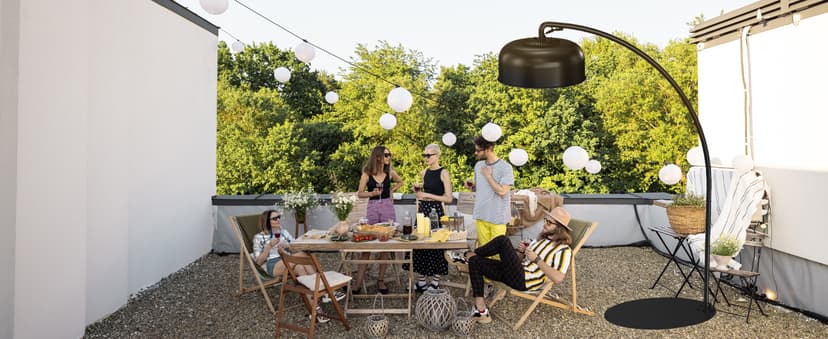 EAST OAK Patio Heater 3000W, Commercial Arch Outdoor Heater 3 Heat Settings, Tip-over & Overheat Protection, Instant Heat Electric Heater for Restaurant, Patio, Backyard, Garage, 240V Black