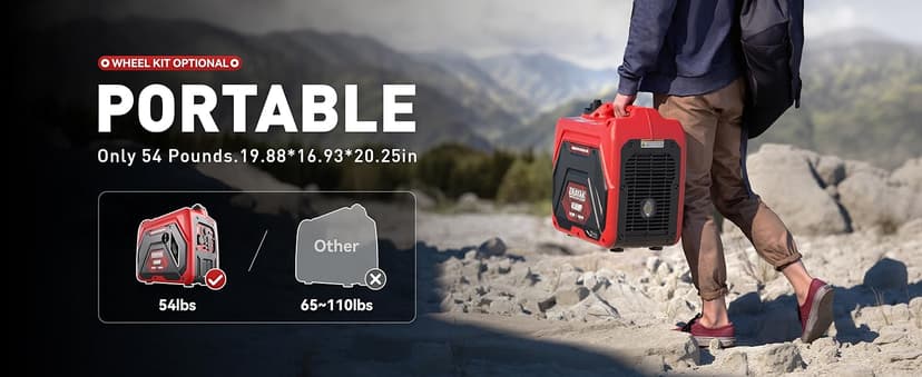 ERAYAK 4500W Portable Inverter Generator for Home Use, Super Quiet Small Generator for Camping Outdoor Emergency Power Backup, Gas Powered Engine, EPA Compliant