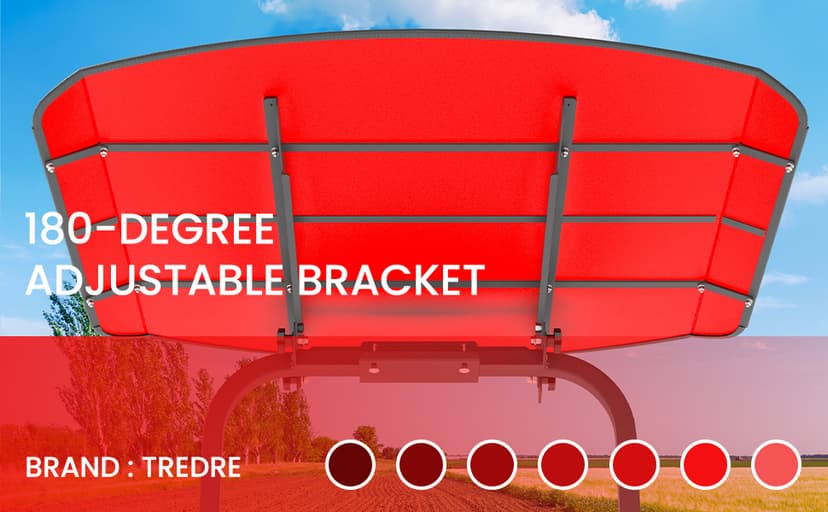 Red Tractor Canopy for ROPS 53-3/8" X 53-3/8", Tractor Shade Canopy Roof for Tractor and Mowers, Non-Fading High-Density Thermoplastic (Will Add About 4'' to The Height of The Tractor)