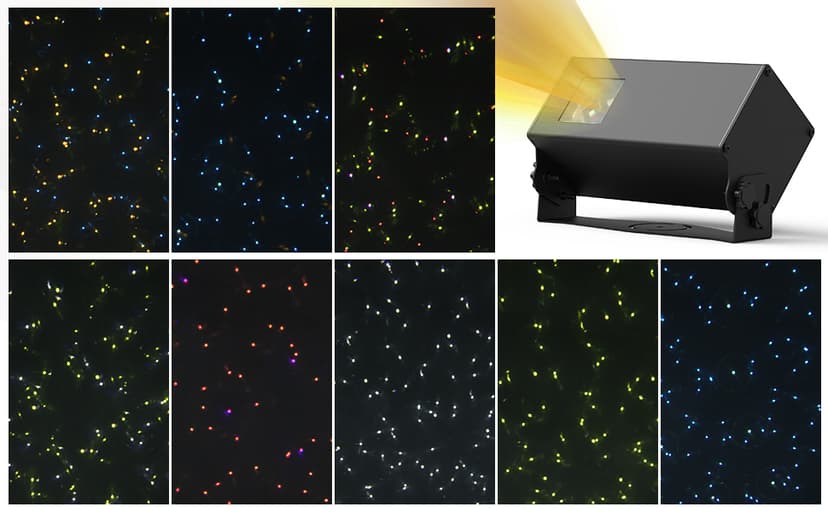 AIRIVO Outdoor Laser Lights Projector, 5 Color Motion Firefly Star Shower Laser Lights, Moving RGB Christmas Projector Light Waterproof with Remote Control for Home, Garden, Patio, GY-01A
