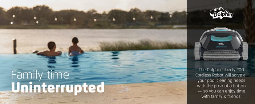 Dolphin (2025 Model) Liberty 200 Cordless Automatic Robotic Pool Vacuum Cleaner, Magnetic Charging, Wall Climbing Scrubber, Ideal for In-Ground Pools up to 33 FT in Length