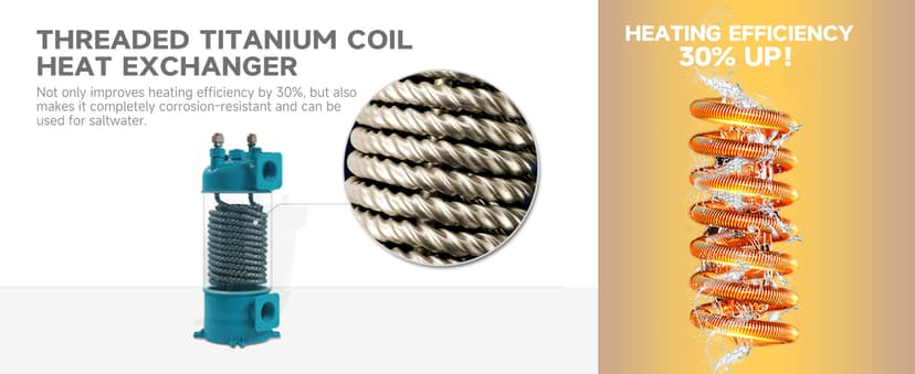 Swimming Pool Heat Pump, Electric Pool Heater for Above Ground Pool up to 5000 Gallons, Max 16184 BTU, 5.62 COP, Titanium Heat Exchanger, 110V-120V, EU50