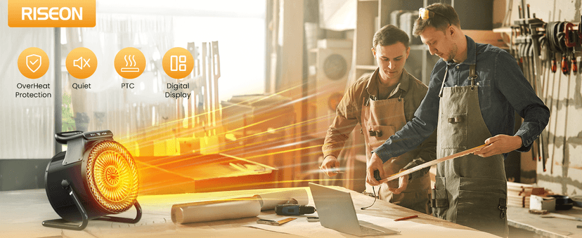 Outdoor Heaters for Patio, 1500W Electric Garage Heater with Remote Thermostat 3S Fast Heating, Overheat Protection, PTC Ceramic Heater with 3 Modes for Greenhouse, Camping Tent Indoor Use