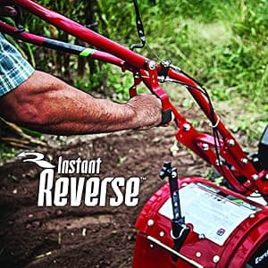 EARTHQUAKE Victory Rear Tine Tiller, Powerful 209cc 4-Cycle Viper Engine, Rugged Bronze Gear Transmission, Counter-Rotating Tines, Instant Reverse, Pneumatic Wheels, Model: 39381, Red/Black