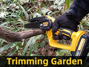 Mini Chainsaw Electric Chain Saw 6 Inch Cordless Battery Powered, 2.0Ah Battery, Compatible w/IMOUMLIVE Pole, Hand Held, Small, Portable and Easy for Tree Trimming Branch Pruning Wood cutting