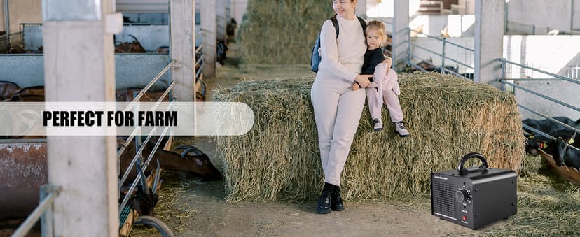 HHGM 48,000mg/h High Capacity Ozone Machine Generator, Commercial Industrial Quartz Tube Air Purifier, Ionizer & Deodorizer Ozone Odor Eliminator Suitable for Home, Car, Basements, Pets, Smoke, Farms