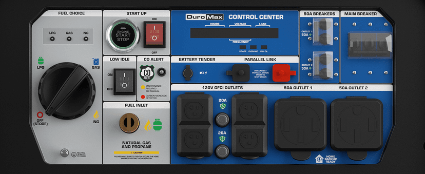 DuroMax XP16000iHT 16,000-Watt Tri Fuel Portable Digital Inverter Generator - Gas, Propane & Natural Gas, Remote Electric Start, Whole Home Power Backup, Transfer Switch Ready, RV & Emergency Ready