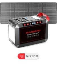 MARBERO 200W Solar Generator 222Wh Portable Power Station with Solar Panel 40W Included 60000mAh Power Supply with AC Outlet 100V 300W Max for Camping Emergency Home Backup
