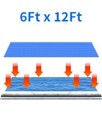 Evoio Solar Pool Covers, 12 x 24 Foot Solar Pool Blankets for Inground Above Ground Rectangular Swimming Pools, Heavy-Duty Floating Bubble Pool Hot Tub Spa Solar Covers Thermal Blanket (12 x 24 Ft)