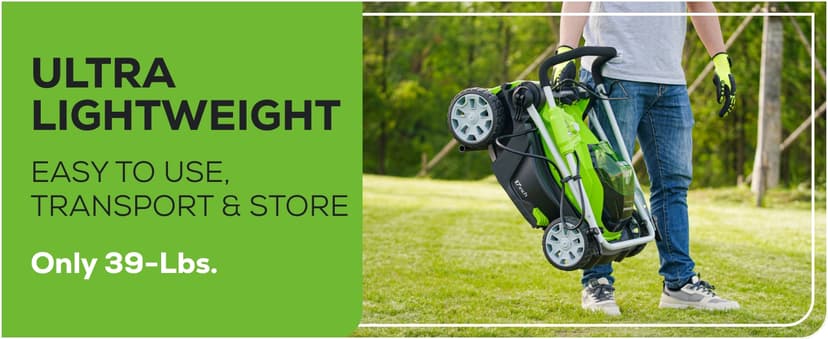 Greenworks 40V 17" Cordless (Push) Lawn Mower (75+ Compatible Tools), 4.0Ah Battery and Charger Included