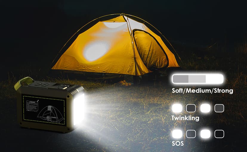 MARBERO Portable Power Station 88Wh Camping Lithium Battery Solar Generator Fast Charging with AC Outlet 120W Peak Power Bank(Solar Panel Optional) for Home Backup Outdoor Emergency RV Van Hunting