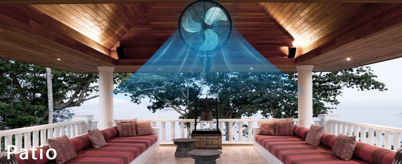 20” Wall Mount Fan 7000 CFM High Velocity Wall Industrial Fan 120° Oscillating Fans 3-Speed for Household, Commercial Use - ETL Listed, Black