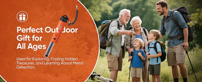 Rechargeable Metal Detector Pinpointer with 1300mAh Battery – IP68 Waterproof Handheld Probe – 360° High Sensitivity Detection Wand – Treasure Hunting Tool for Adults, Kids, Beach and Soil