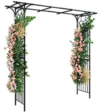 YITAHOME Birdcage Shape Garden Arch Arbors, 9.8'H x 6.8'W Pergola Pavilion for Climbing Plants Outdoor, Wedding Arches for Ceremony Party, Metal Garden Arbor for Patio, Backyard (Black)