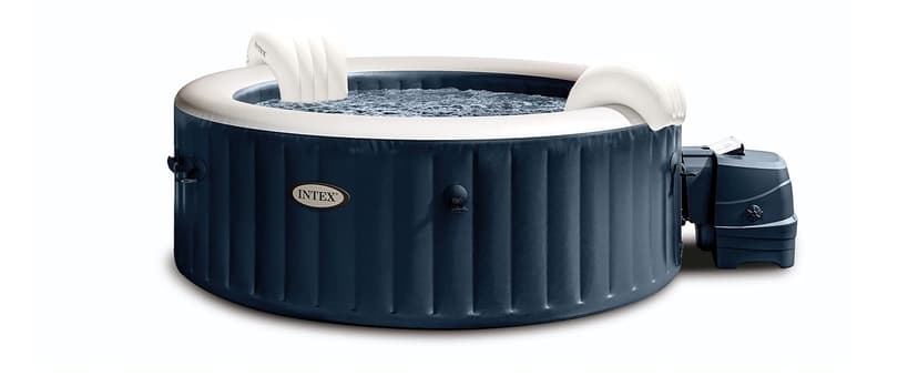 INTEX 28429EP PureSpa Plus Bubble Massage Spa Set: Includes Energy Efficient Spa Cover – 2 Contoured Headrest – LED Light – 4 Person Capacity – 77" x 28"