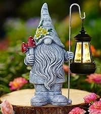 Nacome Solar Guardian Lion Garden Statue: Outdoor Decor Sculpture with Ball Lights for Yard Art Porch Patio - Unique Birthday Gifts for Women Mom