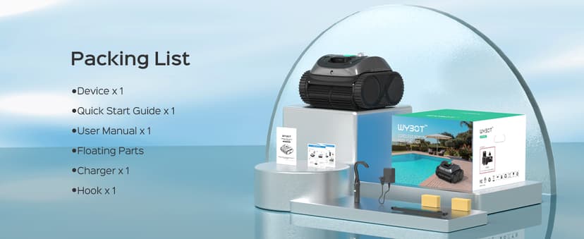 (2024 Upgrade) WYBOT C1 Robotic Pool Cleaner for In Ground Pools up to 65 FT in Length, 150mins Runtime, Cordless Pool Vaccum with Wall Climbing Function, Larger Top-Loading Filters Green