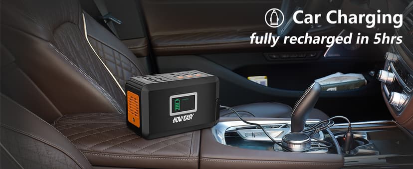 HOWEASY Portable Power Station, 88Wh Solar Generator, Lithium Battery Power with 110V AC 150W Peak Socket/DC/USB/LED Light for Outdoor Camping Trip Hunting Emergency(Solar Panel Not Included)