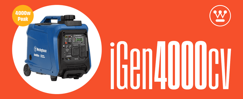 Westinghouse 4000 Peak Watt Super Quiet Portable Inverter Generator, Wheel & Handle Kit, RV Ready 30A Outlet, Gas Powered, CO Sensor, Parallel Capable