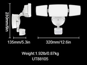 USTELLAR 2 Pack 50W Smart Outdoor LED Security Light Tunable White 2700K-6500K Motion Sensor Exterior WiFi Flood Light Fixture Alexa Warm Wired Floodlight Google Outside Spotlight House Yard Garage