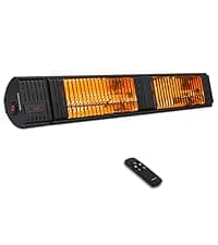 ThermoMate Outdoor Indoor Electric Patio Heater, 1500W 38.5" Portable Tower Infrared Heaer, IP55 Rated Space Radiant Heater with Remote, Timer, Tip-over Protection for Backyard, Restaurant & Garage