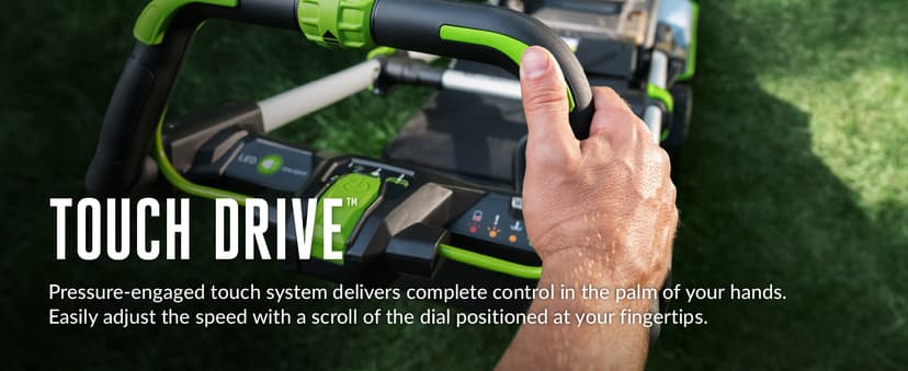 EGO Power+ LM2123SP-2 21-Inch 56-Volt Cordless Self-Propelled Brushless Lawn Mower with Touch Drive, with 4.0Ah, 6.0Ah Batteries, and 550W Rapid Charger