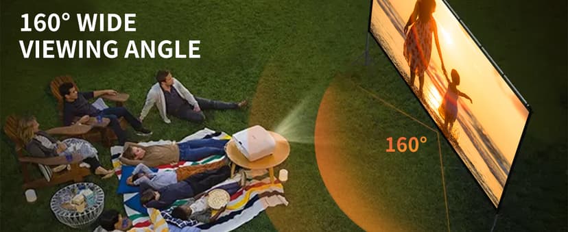 AAJK 150in Projector Screen with Stand,Portable 16:9 4K HD Indoor Outdoor Projection Screen with Wrinkle-Free Design, Ideal for Home Theater and Backyard Cinema – Includes Carry Bag