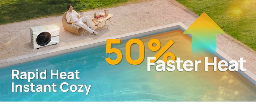 Aquastrong 35,000 BTU Inverter Swimming Pool Heat Pump, 9,000 Gallons Electric Pool Heater for Above Ground and Inground Pool, WiFi Capable Timer, Heating and Cooling Pool Heater 120V