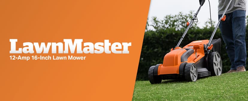 LawnMaster MEB1216K Electric Lawn Mower 16-Inch 12AMP