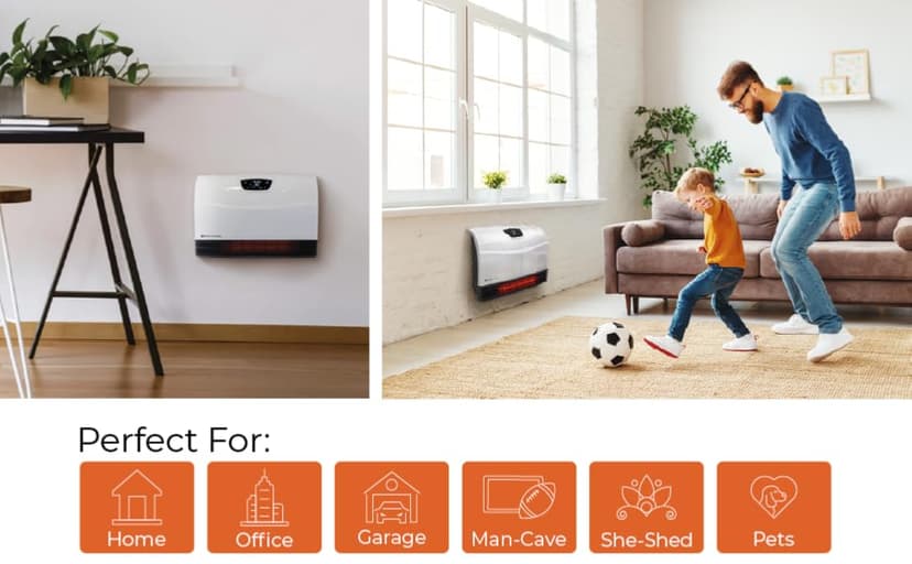 Heat Storm HS-1500-PHX-WIFI Infrared Heater, Wifi Wall Mounted
