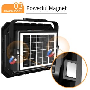 200W LED Solar Work Light Rechargeable, 16000LM Magnetic Worklight 3000K/4500K/6500K, 16000mAh Battery, IP66 Waterproof Portable Solar Outdoor Working Light for Emergency, Camping, 2 Pack