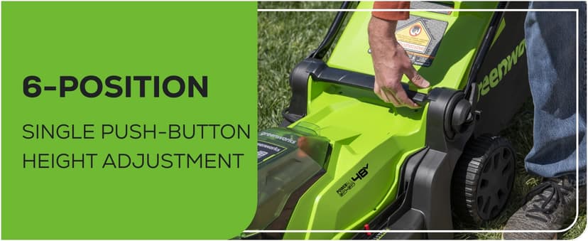 Greenworks 48V (2 x 24V) 17" Brushless Cordless (Push) Lawn Mower, (2) 4.0Ah Batteries and Dual Port Rapid Charger Included