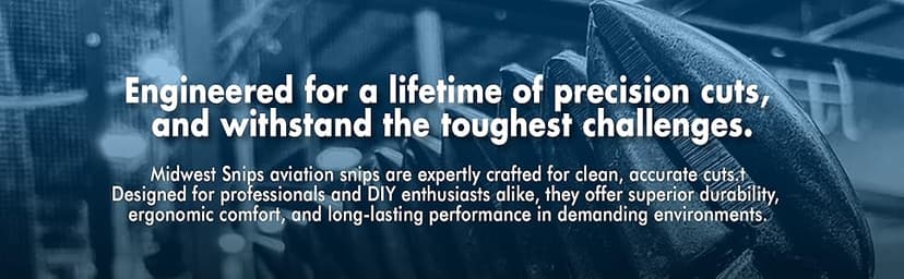 MIDWEST Aviation Snip Set - Left and Right Cut Offset Tin Cutting Shears with Forged Blade & KUSH'N-POWER Comfort Grips - MWT-6510C