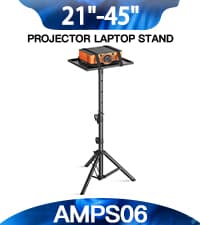 AMADA HOMEFURNISHING Foldable Projector Tripod, Multipurpose Laptop Stand with Removable Mouse Tray, Adjustable Height 25-63 Inch, Outdoor Movie Projector Stand, AMPS03