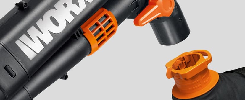 WORX 12 Amp Trivac 3-in-1 Electric Leaf Blower/Mulcher/Vacuum WG509 Metal Impeller for Fine Mulching