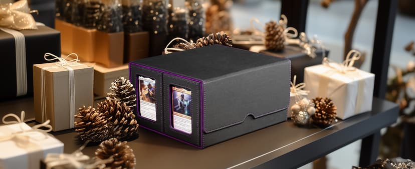 Card Deck Box for MTG with Commander Display, 5 in 1 Trading Card Storage Box Fits 400+ Double-sleeved Cards, Removable Deck Case for TCG/Sports Cards with Dice Tray, 4 Magnetic Card Holders(Colorful)