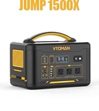 VTOMAN Jump 1500X Portable Power Station 1500W (3000W Peak), 828Wh LiFePO4 (LFP) Battery Powered Generator with Expandable Capacity, 3x Pure Sine Wave 1500W AC Outlets, 2xPD 100W, 3x Regulated 12V DC