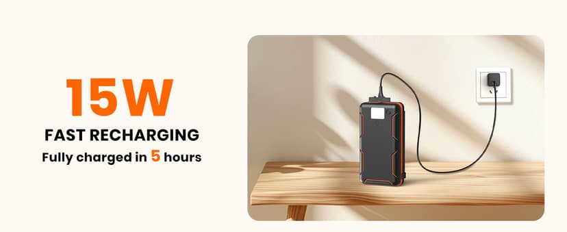 Hiluckey Solar Charger 25000mAh, Outdoor USB C Portable Power Bank with 4 Solar Panels, 3A Fast Charge External Battery Pack with 3 USB Outputs Compatible with Smartphones, Tablets, etc.