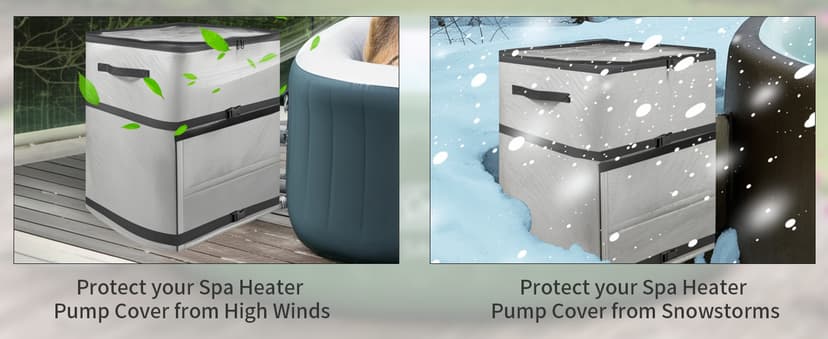UCEDER Insulated Inflatable Hot Tub Spa Heater Pump Cover with Clear PVC Window, Energy-Saving and Eco-Friendly Insulation for Winter Freeze Protection