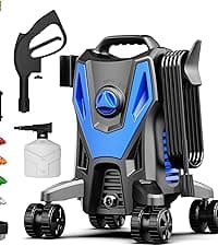 Pressure Washer, 5000PSI 3.2GPM Adjustable Touch Screen with 55FT Total Length Power Washer Electric Powered 4 Nozzles for Driveways Furniture or Cars 2000W