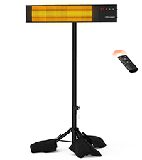 Infrared Heater 24H Timer Outdoor Heater, IP65, Memory Function Infrared Electric Patio Heater, 9 Levels Heating Touchscreen With Remote Electric heater, Restaurant Backyard, 1500W, Black