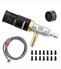 Pressure Washer Gun Adapter with 5 Spray Nozzles and 1 Tips Holder - Power Washer Wand Replacement Kit - Compatible with Some Ryobi, Portland, Husky Electric Pressure Washers Black