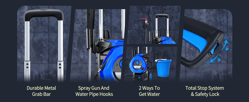 Electric Pressure Washer 4800 PSI 3.5 GPM, 2000W High Pressure Power Washer with 4 Nozzles & Foam Cannon, Portable Cleaner for Car, Driveway, Patio, Fence, Outdoor Cleaning