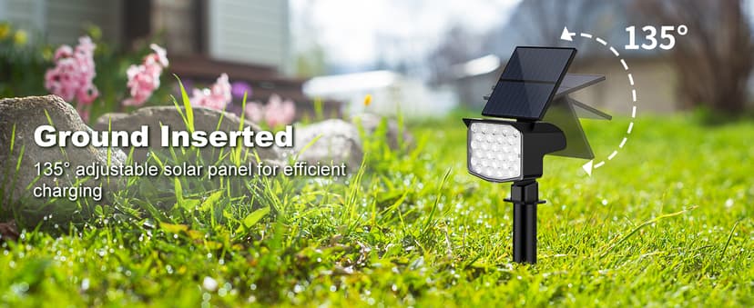 Solar Spot Lights Outdoor Color Changing 27 LEDs Solar Light Outdoor Waterproof 9 Lighting Modes Multicolor RGB Solar Powered Christmas Lights Adjustable Colored Landscape Spotlights- 10 Pack