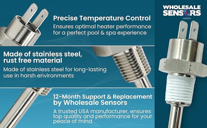 Pentair 42002-0025S Replacement 140F Automatic Gas Shutoff (AGS) Switch | Design for Pool & Spa Heater | Easy Installation Pool Maintenance Kit & Accessories | 18-Month Warranty & USA Support