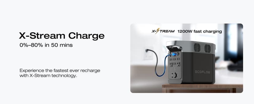 EF ECOFLOW Solar Generators, DELTA 2 Portable Power Station with 2PCS 100W 12V Solar Panels, 1024Wh LFP Battery, Fast Charging, Power Station for Home Backup, Camping&RVs