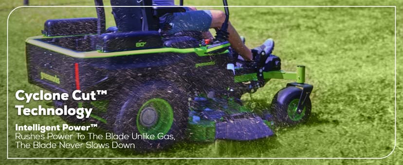 Greenworks 80V 60" Zero Turn, (2) 12.0Ah + (4) 8.0Ah Batteries + Wall Charger